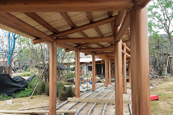 圓柱仿木紋漆-安徽省阜陽市潁泉區(qū)生態(tài)園